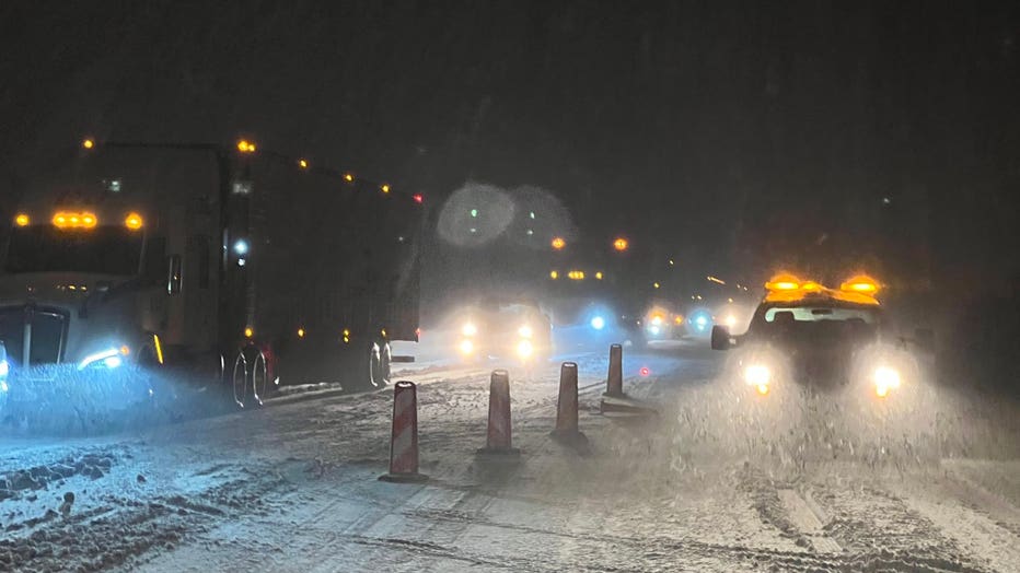 Snowplows trying to clear I-10 near Ash Fork