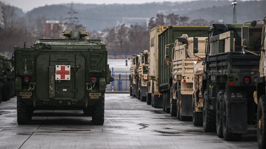 US Army Equipment Is Transferred As Part Of NATO Enhanced Forward Presence
