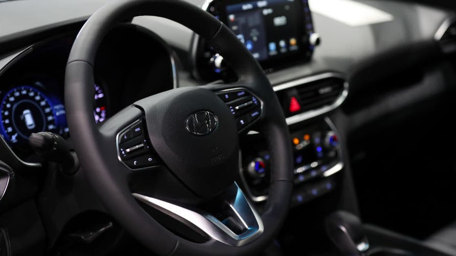 FILE IMAGE - The interior of a Hyundai Motor Co. Santa Fe SUV is seen during a launch event for the updated vehicle in Goyang, South Korea, on Feb. 21, 2018. Photographer: SeongJoon Cho/Bloomberg via Getty Images