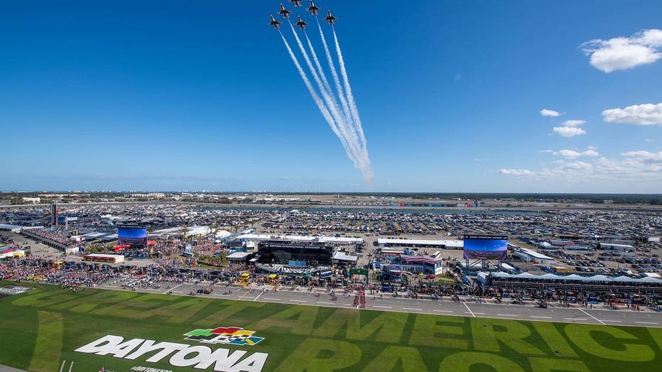 U S Air Force Thunderbirds Perform Flyover At 2022 Daytona 500