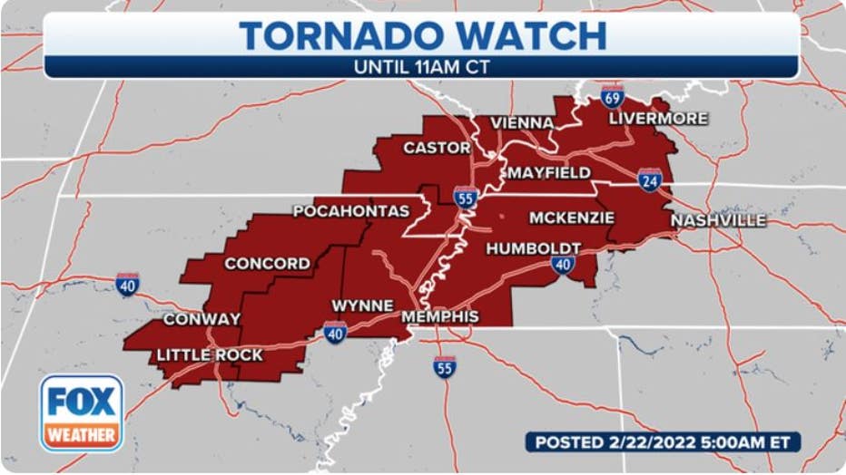 Tornado Watch Issued As Severe Storms Pack Tornadoes Damaging Winds