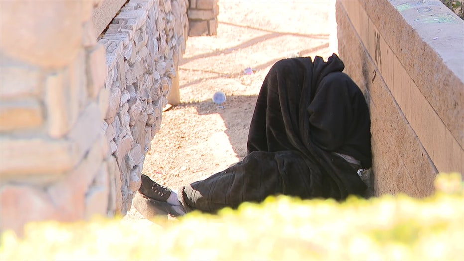 A homeless person in the Laveen area of Phoenix
