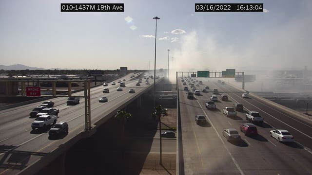 Crews put out debris fire burning under I-10 near Downtown Phoenix