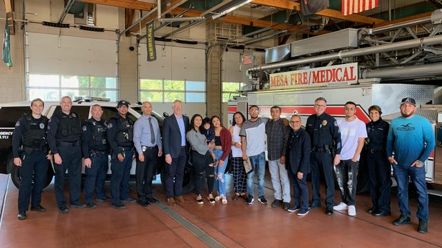 Mesa man recognized by city leaders for 'heroic efforts' saving 2 kids, a dog during an apartment fire