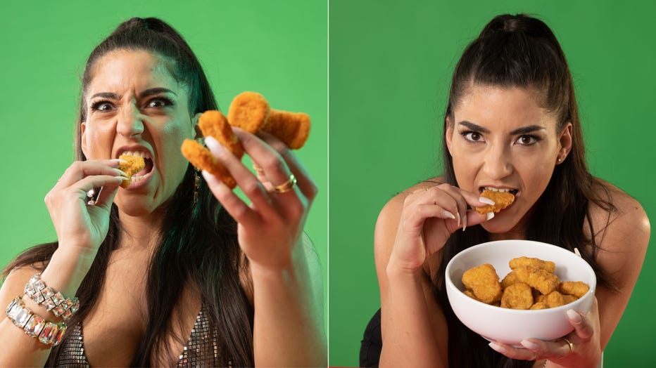 Competitive eater Leah Shutkever is pictured in provided images (Credit: Guinness World Records)