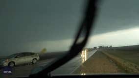 Watch: Storm chaser video shows moment lightning strikes car during Iowa tornado