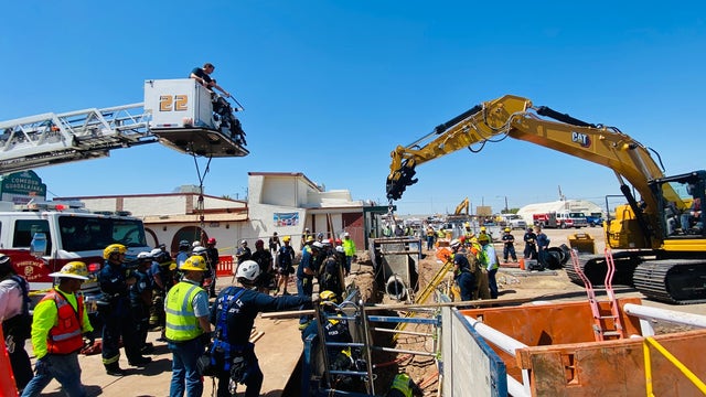 Construction worker rescued after falling into 8-foot trench in Phoenix