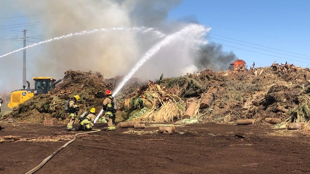 Mulch fire burns at compost yard in Tempe