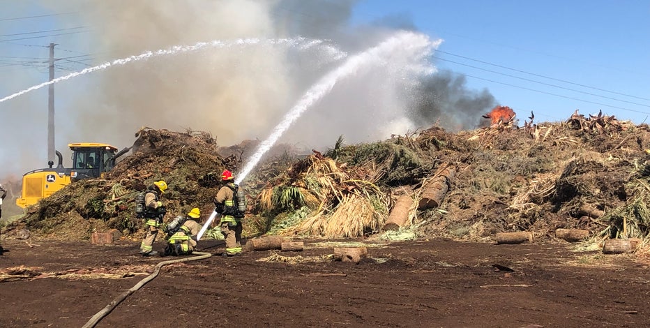 Mulch fire burns at compost yard in Tempe