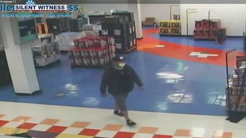 Surveillance video caught the suspect on camera.