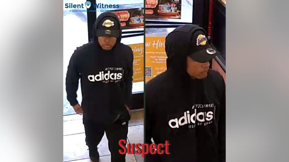 A photo of the armed robbery suspect