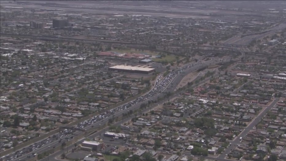 A view of the backup on SR 51.