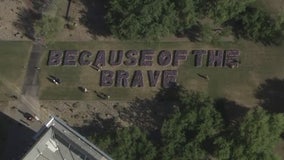 'Because of the Brave': Volunteers plant 10K American flags at University of Phoenix for Memorial Day