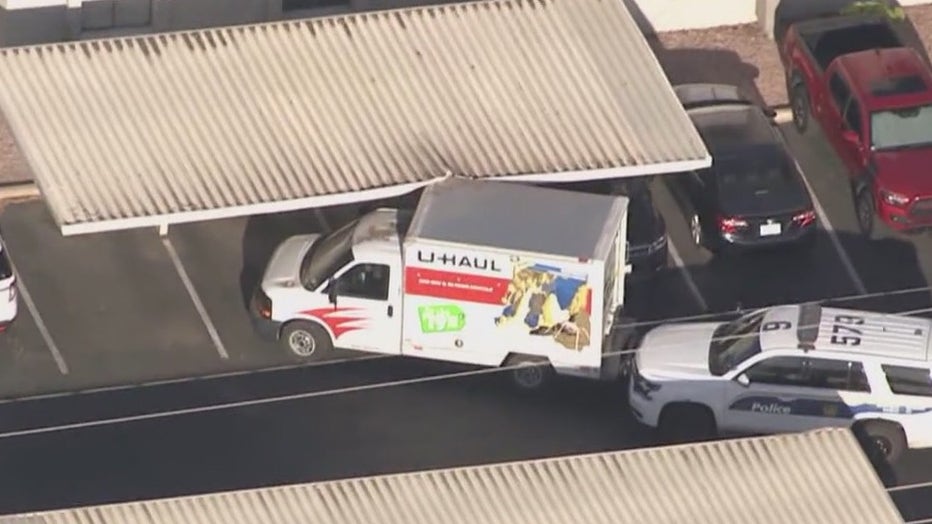 SkyFOX was over a crash in a Tempe apartment parking lot.