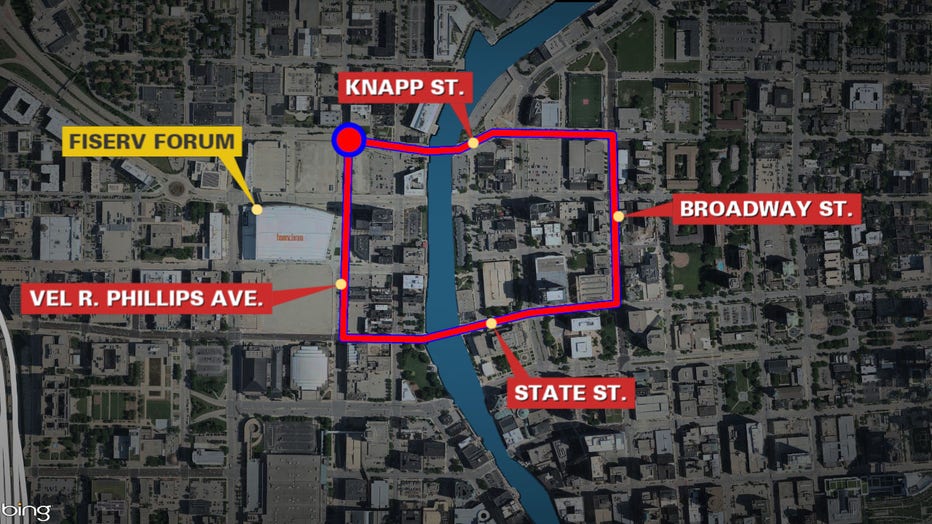 Map of area under limited curfew Saturday night, May 14 and Sunday night, May 15