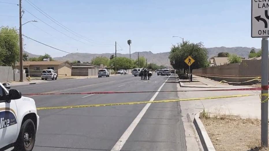 The scene of an officer-involved shooting in south Phoenix.