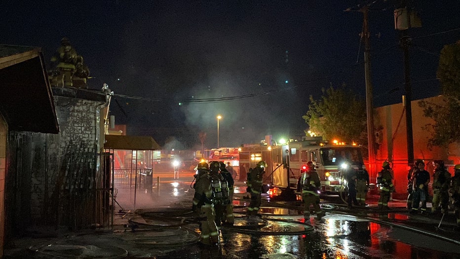 Firefighters put out a fire at The Snap Lounge in Phoenix.