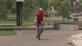 Man biking across the country for cancer research makes stop in Arizona