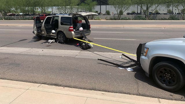 Police use grappler to stop stolen vehicle in Mesa; 4 detained, 1 hospitalized