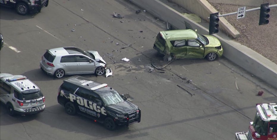 Crash south of Garrett leaves truck on top of car, sends 2 to hospital