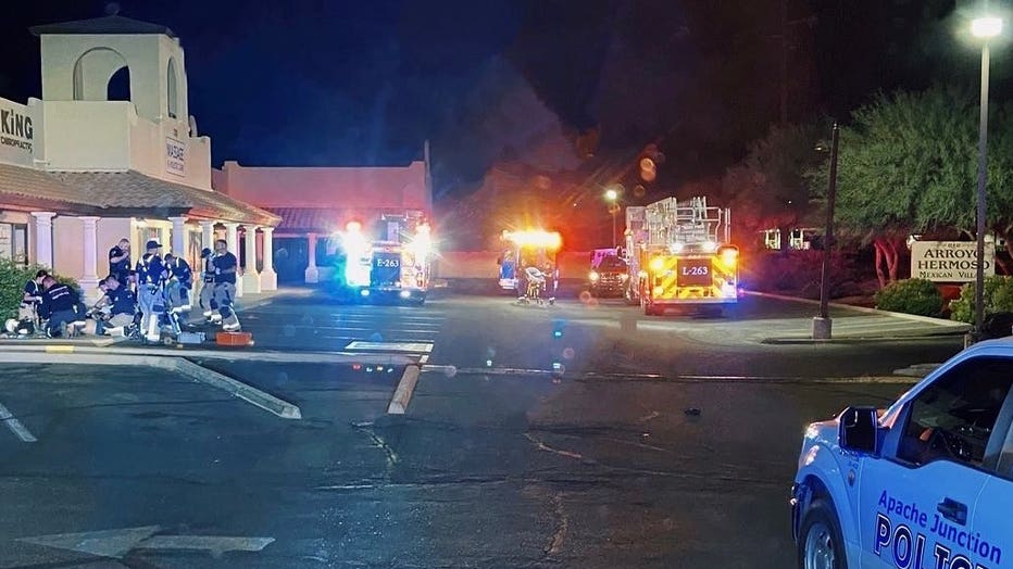 The scene of a stabbing in Apache Junction