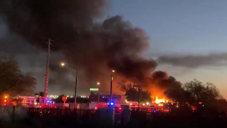 Scrapyard fire in Phoenix