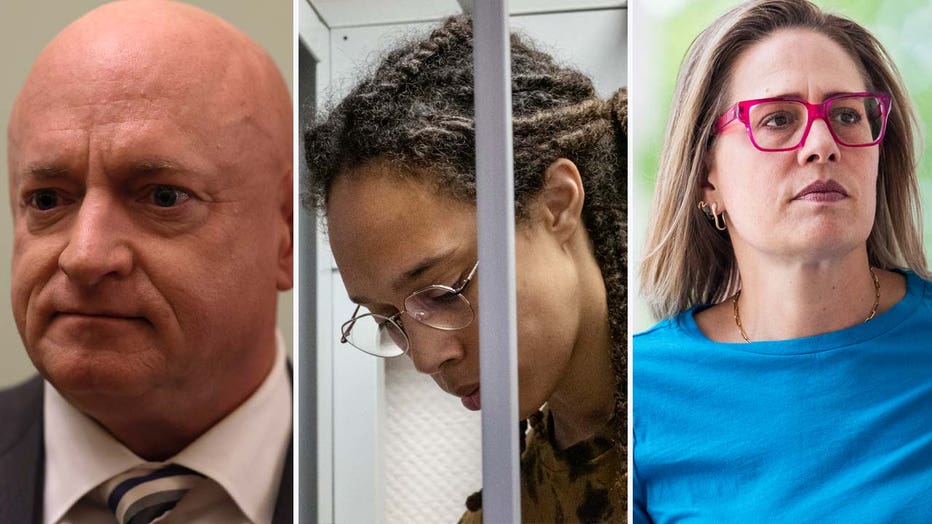 Mark Kelly_Brittney Griner_Kyrsten Sinema GETTY