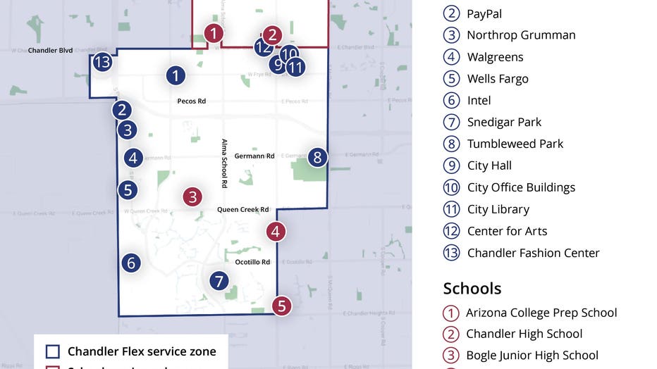 chandler flex route map
