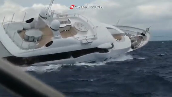 Superyacht sinking off Italian coast caught on video