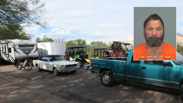 Nearly a dozen stolen vehicles found at Apache Junction man's home, police say