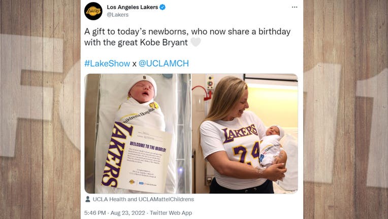 kobe bryant baby care package lakers ucla health fair use