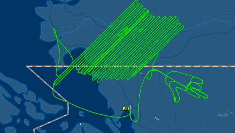 Plane gives the middle finger to Washington state flight map shows