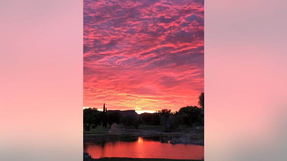 Let's get this started with an amazing look at that sunset! Have fun and stay safe this weekend everyone! Thanks Christine Johnson for sharing this photo with us all!