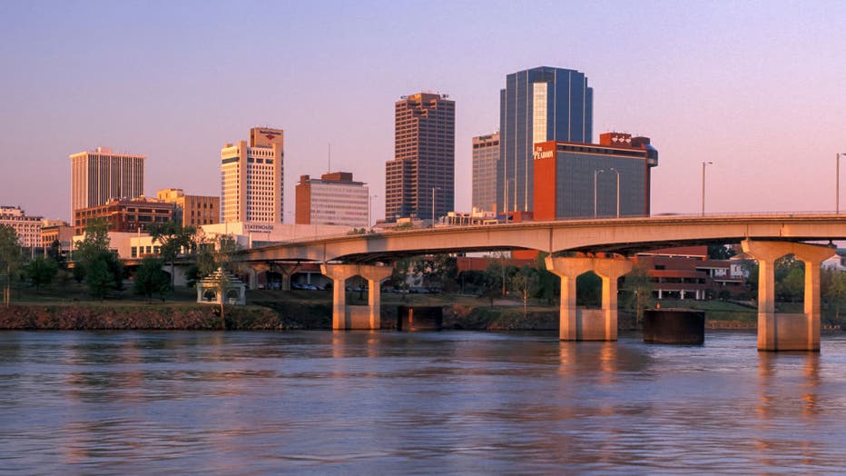 Skyline of Little Rock with Arkansas River