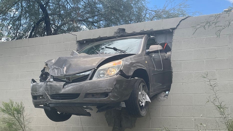 green valley car through wall