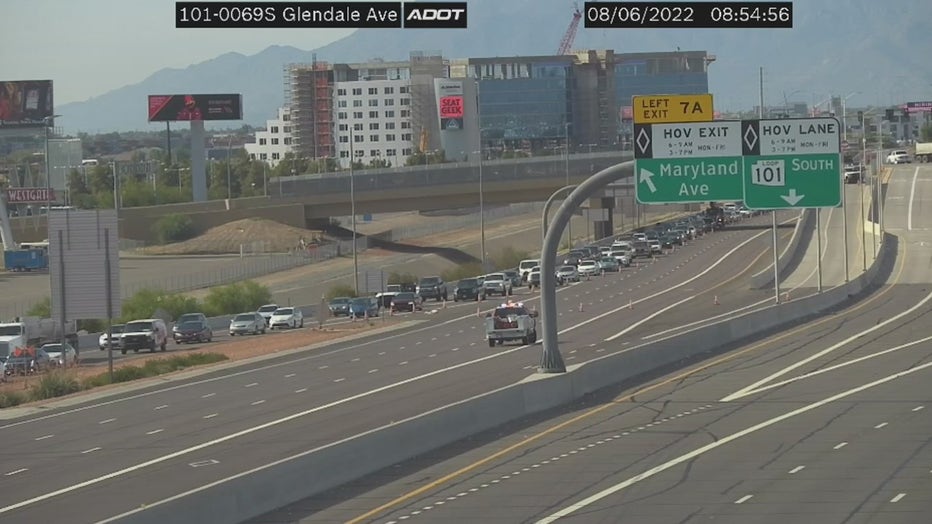 Crash on Loop 101 near Glendale Ave