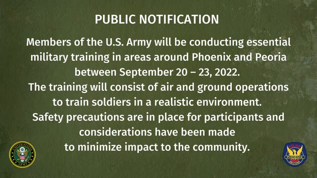 U.S. Army conducts military training exercises in Phoenix and Peoria
