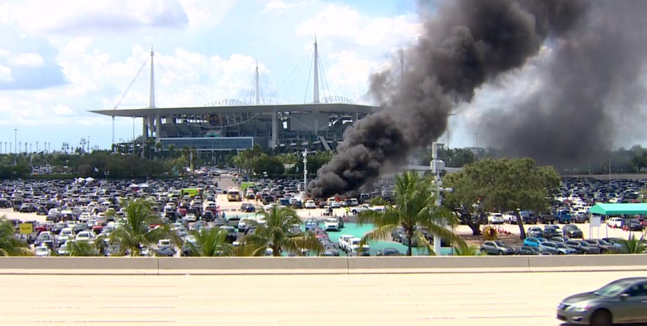 Several cars catch fire at Dolphins-Patriots game after fan leaves