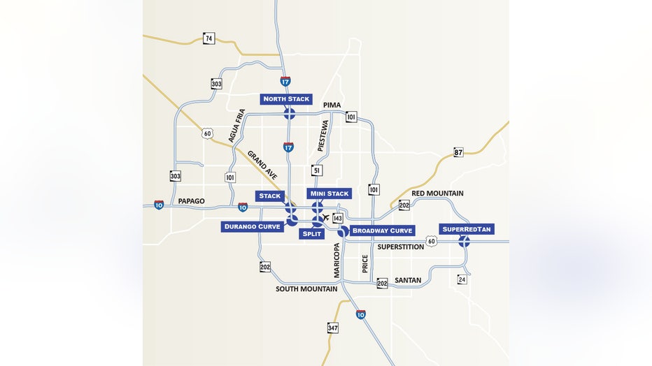 ADOT map of Valley freeway nicknames