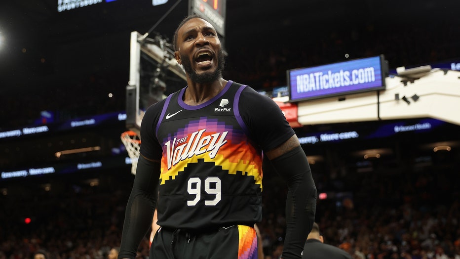 Jae Crowder, in a photo taken on April 17, 2022 in Phoenix. (Photo by Christian Petersen/Getty Images)