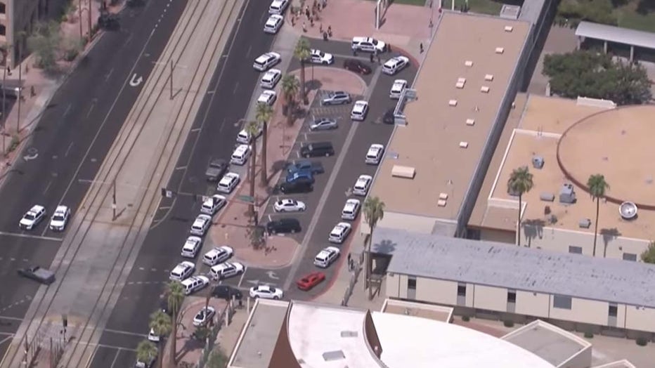 A large police presence is at Central High School.