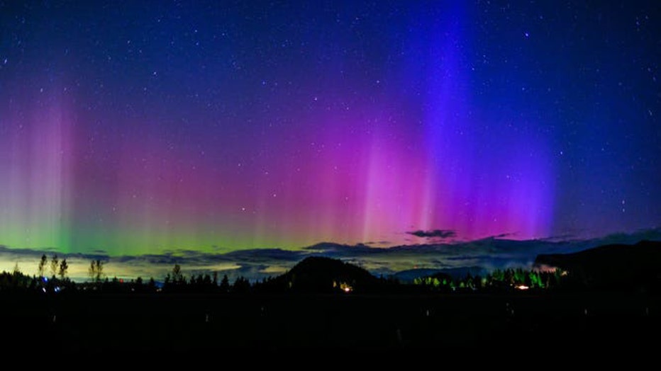 FILE - Northern Lights seen in Enumclaw, Washington.