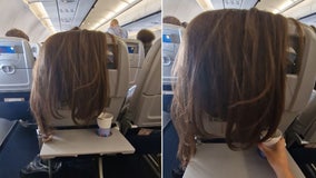 Just 'plane' bad etiquette: Airline passenger drapes her long, thick hair over the back of her seat