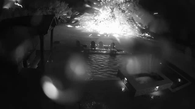 WATCH: Southlake lightning strike sends tree bark flying