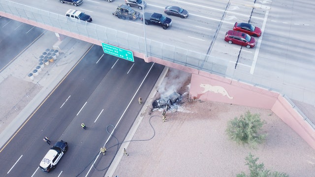 Deadly fiery crash on Loop 202 in Mesa temporarily halts westbound traffic, ADOT says