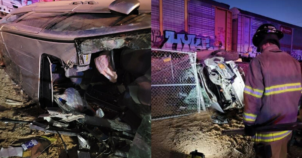 Surprise driver hit by train extricated from car and rushed to the ...