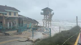 VIDEO: Building collapses at Daytona Beach Shores as Hurricane Nicole approaches