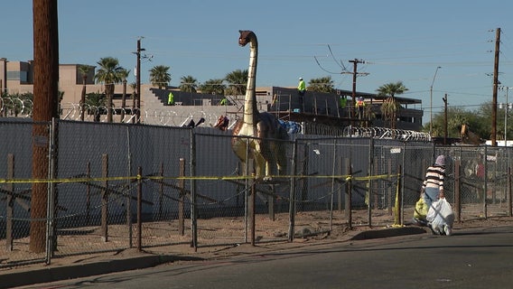 Man behind unauthorized dinosaur sculptures near 'The Zone' uncovered