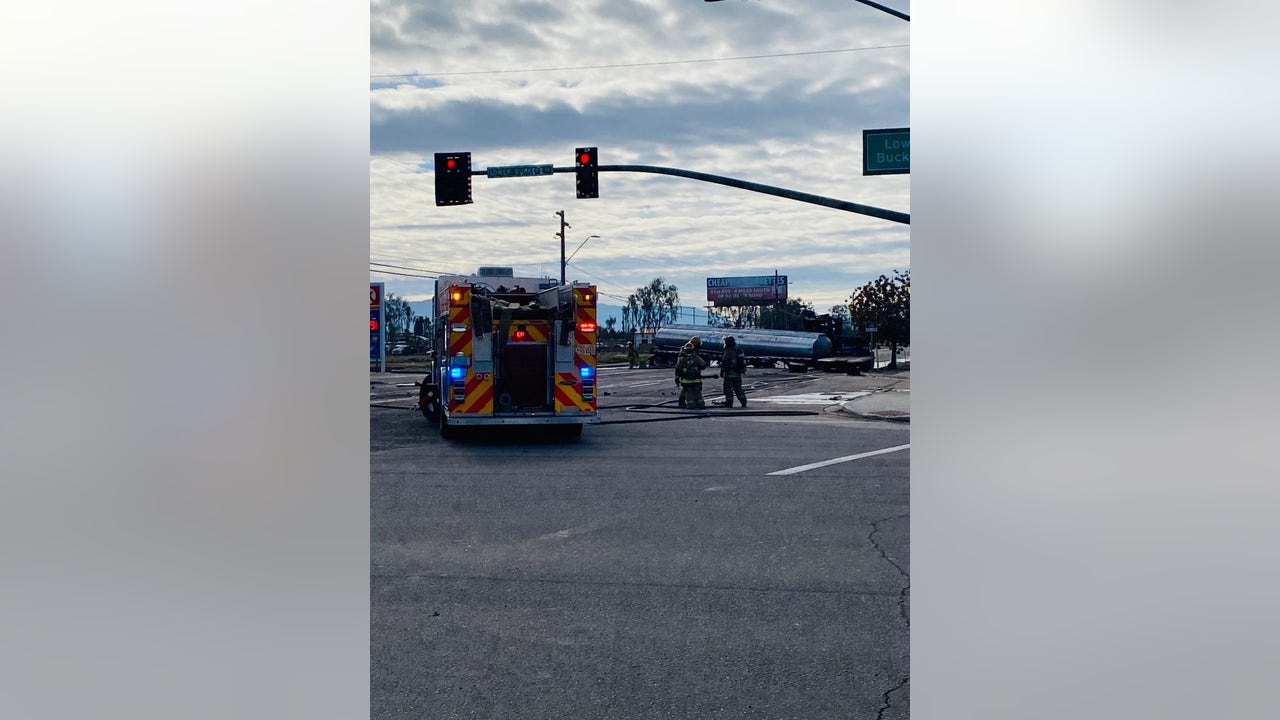 Gasoline tanker crash in Phoenix causes major fuel leak on roadway ...