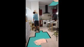 Artist in France creates optical illusions in apartment